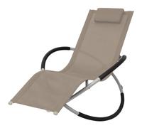 vidaXL Tumbona geométrica de jardín acero gris taupe