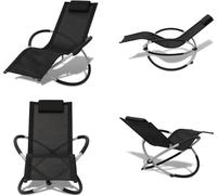 vidaXL Tumbona geométrica para exteriores, acero, color y gris - Tumbona - Silla de jardín - Tumbona de relax para exteriores - Tumbona plegable