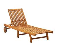 vidaXL Tumbona Hamaca Cama Salón Diván Asiento Piscina Playa Jardín Patio Terraza Balcón Exterior Muebles Relajante Madera Maciza de Acacia