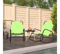 vidaXL Tumbona mecedora 2 unidades de acero y textilene verde