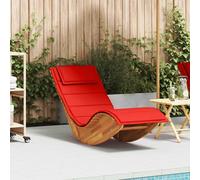 vidaXL Tumbona mecedora con cojín de madera maciza de acacia