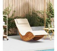 vidaXL Tumbona mecedora Mazaneda Madera de acacia Crema 74x154x60 cm