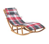 vidaXL Tumbona mecedora con cojín madera maciza de teca