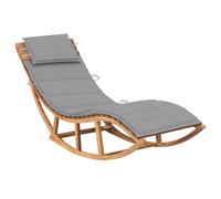 vidaXL Tumbona mecedora con cojín madera maciza de teca