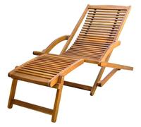 vidaXL Tumbona Modelo con Reposapiés de Material Madera Acacia Fácil de Plegar