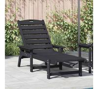 vidaXL Tumbona Negro HDPE