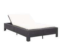 vidaXL Tumbona para 2 personas con cojín ratán sintético negro