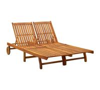 vidaXL Tumbona para 2 personas madera maciza de acacia