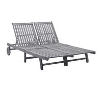 Vidaxl Tumbona de Madera Maciza de Acacia Marrón para 2 Personas - Perfecta para Jardín, Playa y Piscina Gray
