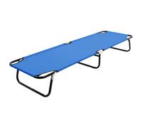 vidaXL Tumbona plegable acero azul
