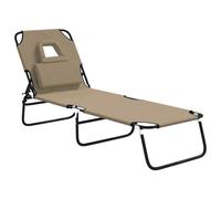 vidaXL Tumbona plegable acero recubrimiento en polvo tela Oxford taupe