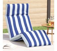 vidaXL Tumbona plegable azul y blanca de 175x54x8,5 cm, de tela Oxford