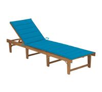 vidaXL Tumbona plegable con cojín madera maciza de acacia