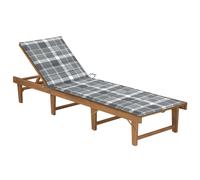 vidaXL Tumbona plegable con cojín madera maciza de acacia