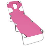 Silla de jardín plegable con reposacabezas, acero, color rosa, marca vidaXL