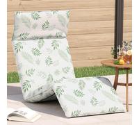 vidaXL Tumbona plegable con estampado de hojas, 175 x 54 x 8,5 cm, tejido Oxford
