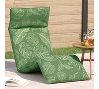 vidaXL Tumbona plegable con estampado de hojas, 175 x 54 x 8,5 cm, tejido Oxford