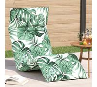 vidaXL Tumbona plegable con estampado de hojas 175x54x8,5 cm