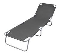 vidaXL Tumbona plegable con respaldo ajustable gris