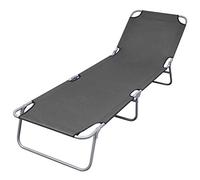 vidaXL Tumbona plegable con respaldo ajustable gris