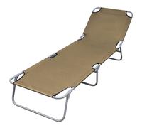 vidaXL Tumbona plegable con respaldo ajustable taupé