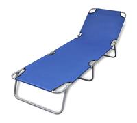 vidaXL Tumbona plegable de acero con recubrimiento polvo azul