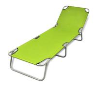 vidaXL Tumbona plegable de acero con recubrimiento polvo verde manzana