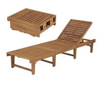 vidaXL Tumbona plegable de jardín Hamaca para sol piscina Madera maciza de acacia