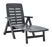 Silla plegable de plástico, color antracita, marca vidaXL