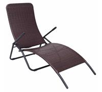 vidaXL Tumbona plegable de ratán sintético marrón