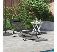 vidaXL Tumbona plegable Negro 182 x 55 x 85,5 cm Textileno