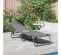 vidaXL Tumbona plegable oxford Gris
