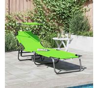 vidaXL Tumbona plegable oxford Verde