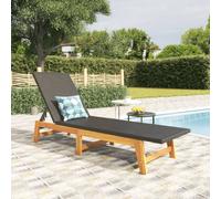 vidaXL Tumbona ratán sintético y madera maciza acacia marrón y negro