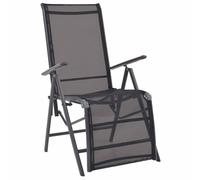 vidaXL Tumbona reclinable de aluminio y textilene negro