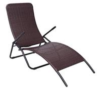vidaXL Tumbona Reclinable de Jardín Mueble Hamaca de Piscina Asiento Sofá de Exterior Patio Terraza Poli Ratán Sintético Marrón Material Tipo Mimbre