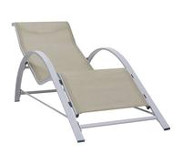 vidaXL Tumbona textilene y aluminio crema