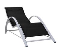 vidaXL Tumbona textilene y aluminio negro
