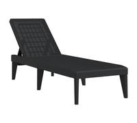 vidaXL Tumbona Chaise longue exterior – Respaldo ajustable, PP, Gris antracita, 186x60x29 cm