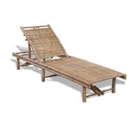 vidaXL Tumbona ajustable de jardín de bambú hamaca lounger 3 posiciones