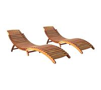 vidaXL Tumbonas madera maciza de acacia 2 uds