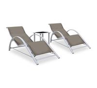 Vidaxl Tumbonas 2 Unidades con Mesita Aluminio