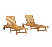 vidaXL Tumbonas de madera maciza de acacia para exterior y jardín – 2 unidades