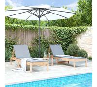 vidaXL Tumbonas 2 unidades madera maciza de pino 199,5x60x74 cm