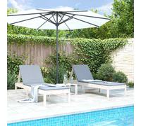 vidaXL Tumbonas 2 unidades madera maciza de pino blanco 199,5x60x74 cm