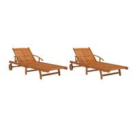 vidaXL Tumbonas de madera maciza de acacia 2 unidades