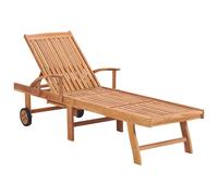 Vidaxl Tumbonas de Madera Maciza de Teca 1 o 2 Sillas de Exterior Jardín Playa Piscina Terraza Tumbona 2