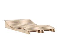 Vidaxl Tumbonas Madera Maciza Pino Natural 2 Uds 205x60x31,5 Cm Blanco Marrón Cera Sillas de Exterior Natural pine