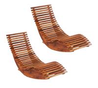 vidaXL Tumbonas mecedoras 2 unidades madera maciza de acacia
