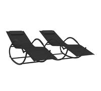 Vidaxl Tumbonas Mecedoras Acero y Textilene Negro Black